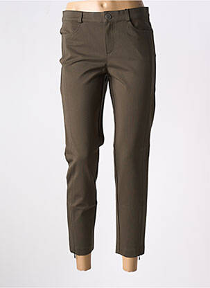 Pantalon 7/8 închidere cu fermoar sub clapetă cu nasturi verde STARK femeie