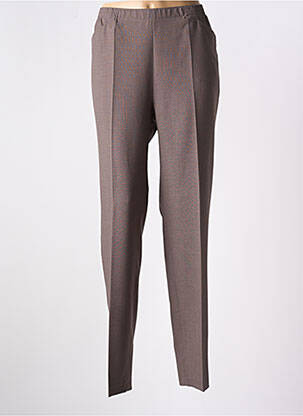 Pantalon drept talie elastică maro STARK femeie