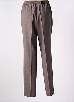Pantalon drept talie elastică maro STARK femeie