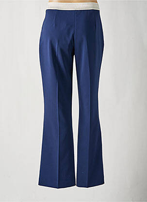 Pantalon evazat talie cu cleme talie înaltă albastru SIGNE NATURE femeie