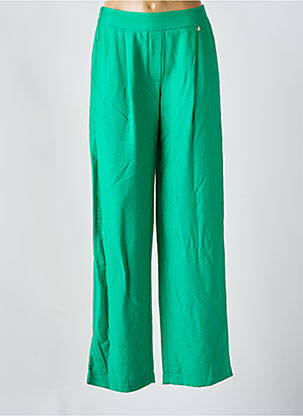 Pantalon larg croială fluidă talie înaltă verde FABIENNE CHAPOT femeie