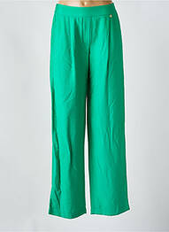 Pantalon larg croială fluidă talie înaltă verde FABIENNE CHAPOT femme