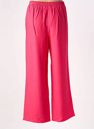 Pantalon larg țesătură crep talie înaltă roz C'EST BEAU LA VIE femeie