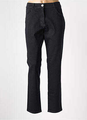 Pantalon drept închidere cu fermoar sub clapetă cu nasturi negru EAST DRIVE femeie