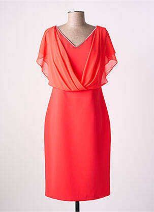 Rochie midi țesătură crep mâneci scurte maro MATHIEU PARIS femeie