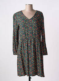 Rochie midi imprimeu fantezie mâneci lungi verde DIPLODOCUS femme