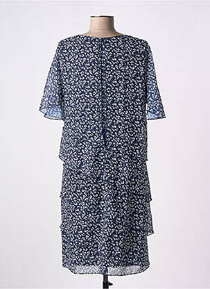 Rochie midi imprimeu floral mâneci scurte albastru GREGORY PAT femeie