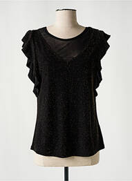 Top elasticitate mâneci scurte negru CREAM femeie