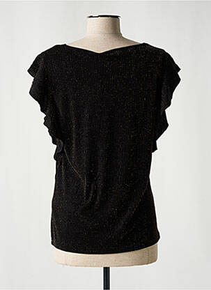 Top elasticitate mâneci scurte negru CREAM femeie
