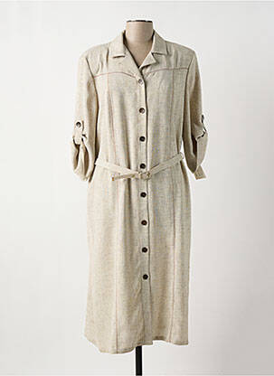 Rochie midi bej FRANCE RIVOIRE femeie