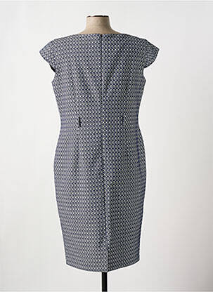 Rochie midi imprimeu fantezie mâneci scurte albastru ESTEL COLLECTION femeie