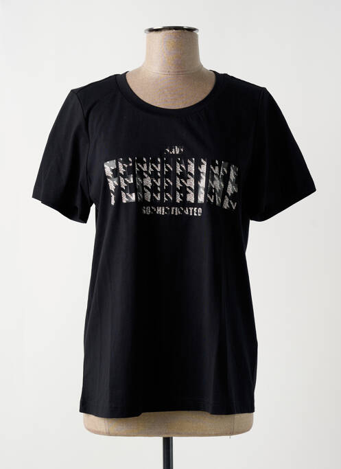 Tricou croială dreaptă mâneci scurte negru NÜ femme