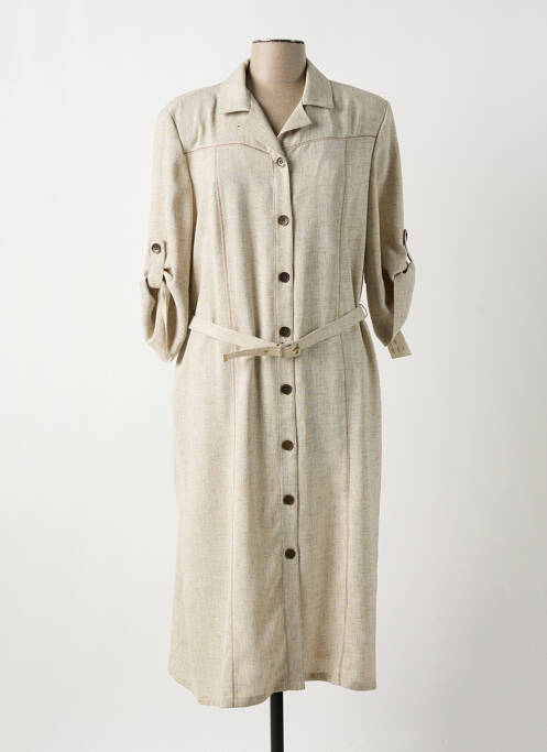 Rochie midi bej FRANCE RIVOIRE femeie