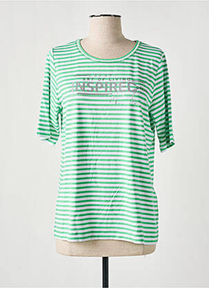 Tricou serigrafie cu strasuri mâneci scurte verde RABE femeie