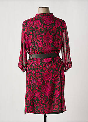 Rochie midi imprimeu floral mâneci lungi roz CHRISTINE LAURE femeie