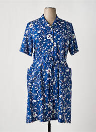 Rochie midi imprimeu floral mâneci scurte albastru FRANCE RIVOIRE femme