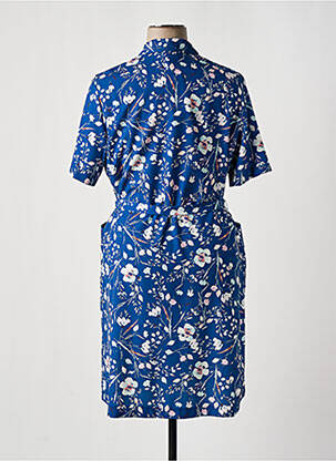 Rochie midi imprimeu floral mâneci scurte albastru FRANCE RIVOIRE femeie