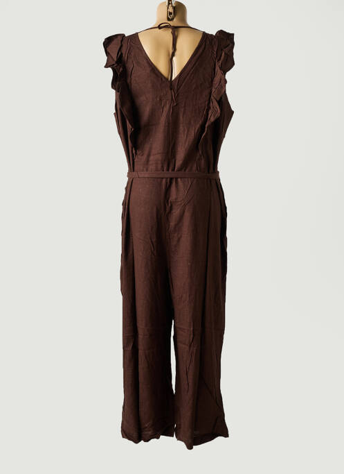 Salopetă-pantalon croială cambrată fără mâneci maro CREAM femme