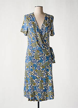 Rochie midi mâneci scurte mâneci scurte albastru GEISHA femeie