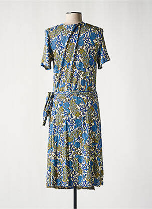 Rochie midi mâneci scurte mâneci scurte albastru GEISHA femeie