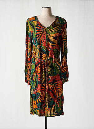 Rochie midi imprimeu fantezie mâneci lungi negru GEISHA femeie