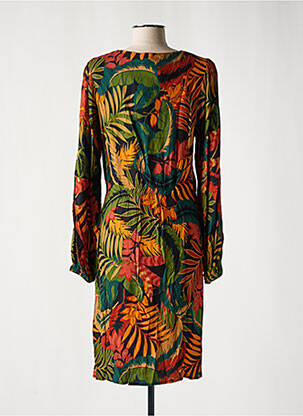 Rochie midi imprimeu fantezie mâneci lungi negru GEISHA femeie
