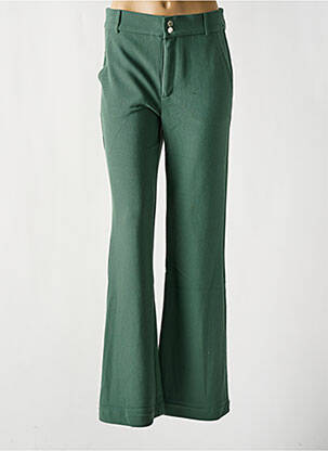 Pantalon larg buzunare talie înaltă verde GEISHA femeie
