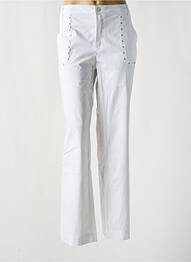 Pantalon chino țesătură poplin mărime normală alb EVA KAYAN femme