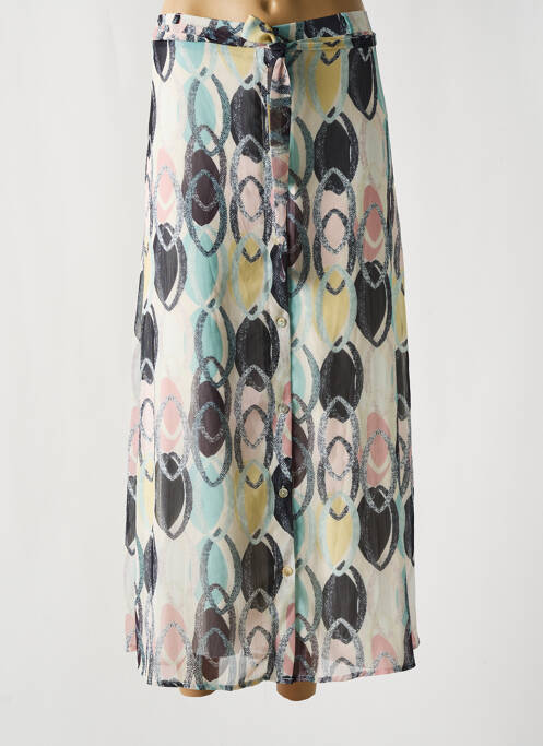 Fustă lungă țesătură crep albastru GEISHA femme