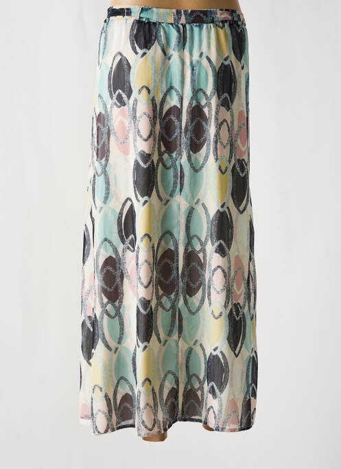 Fustă lungă țesătură crep albastru GEISHA femme