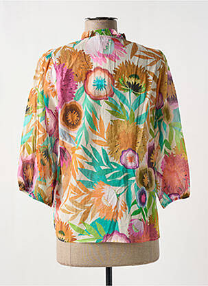 Cămașă imprimeu floral mâneci 3/4 verde GEISHA femeie