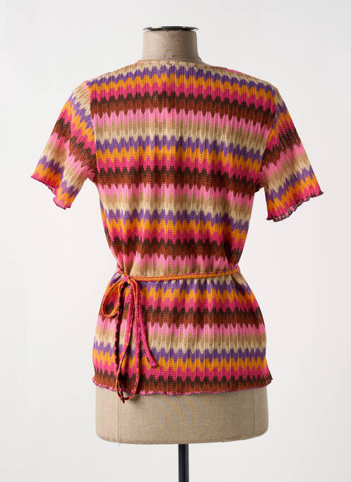 Cardigan petrecut croială cambrată roz GEISHA femme