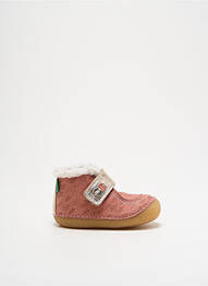Ghete țesătură satinată vârf rotund roz KICKERS fille