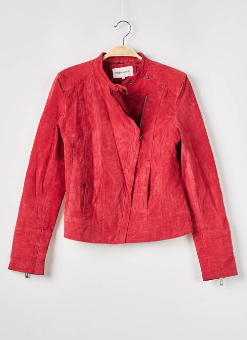 Geacă din piele roșu BEST MOUNTAIN femeie