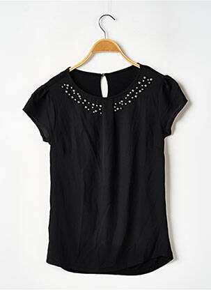 Top croială fluidă mâneci scurte negru SANS MARQUE femeie