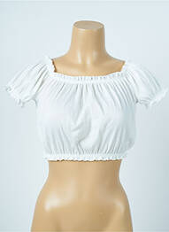 Bluză mâneci scurte mâneci scurte alb DIVIDED H&M femme
