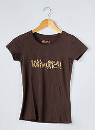 Tricou serigrafie mâneci scurte maro KILIWATCH femeie