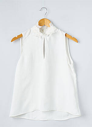 Top țesătură crep fără mâneci alb ZARA femeie