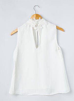 Top țesătură crep fără mâneci alb ZARA femeie