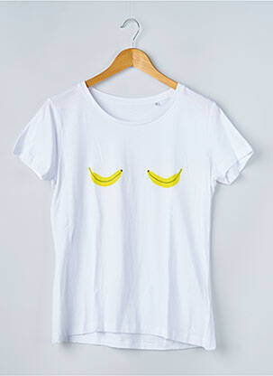 Tricou croială dreaptă mâneci scurte alb B&C femeie
