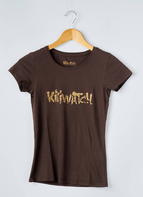 Tricou serigrafie mâneci scurte maro KILIWATCH femme