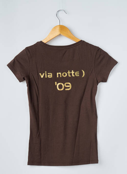 Tricou serigrafie mâneci scurte maro KILIWATCH femme