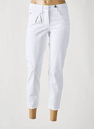 Pantalon 7/8 închidere cu fermoar sub clapetă cu nasturi alb GERRY WEBER femeie
