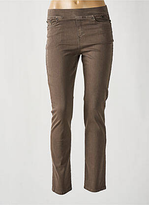 Pantalon slim talie elastică maro ANNA MONTANA femeie