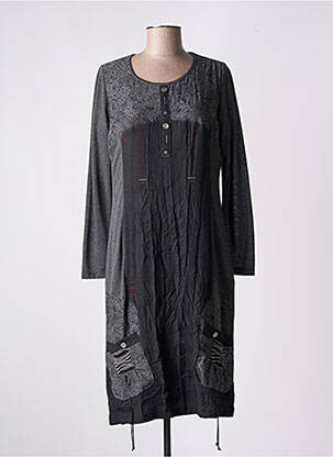 Rochie midi mâneci lungi mâneci lungi gri JEAN GABRIEL femeie