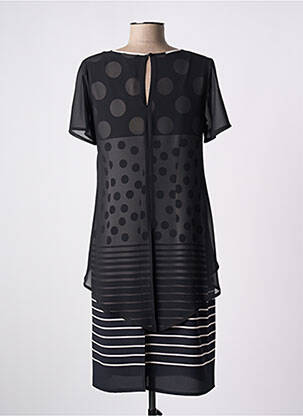 Rochie midi croială fluidă mâneci scurte negru FRANCE RIVOIRE femeie