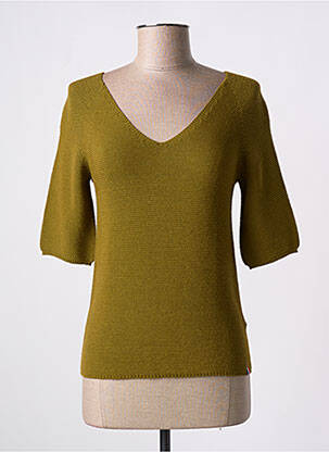 Pulover croială cambrată mâneci scurte verde PULL & MAILLE femeie