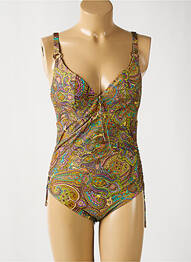 Costum de baie dintr-o singură piesă imprimeu fantezie top triunghiuri galben PRIMADONNA femme
