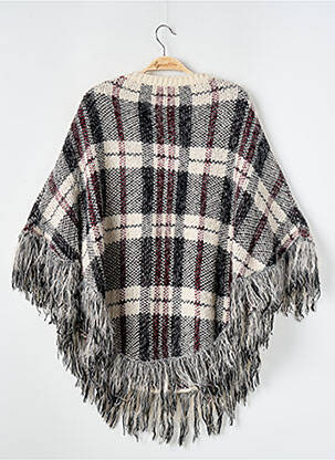 Poncho finisaj cu franjuri bej LEGEND BY ANGEL femeie