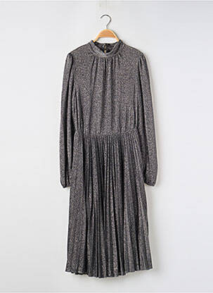 Rochie midi mâneci lungi mâneci lungi argintiu BCBGMAXAZRIA femeie